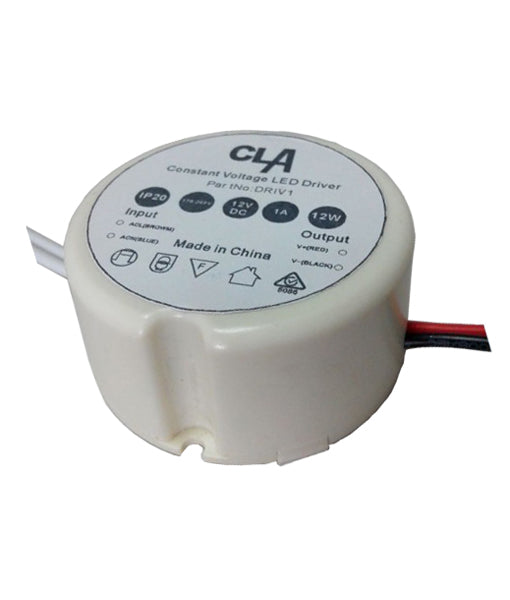 Indoor LED 12V DC Constant Voltage Driver 1-12W IP20