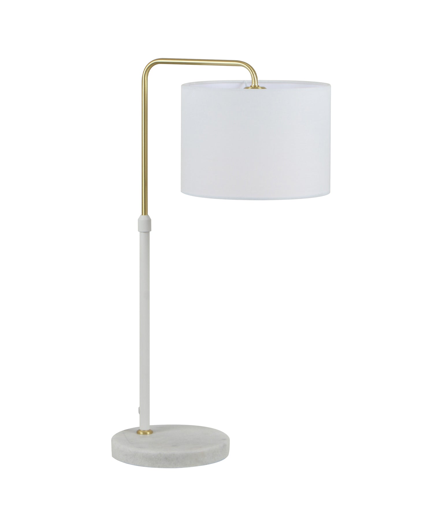 Modern Drum Shade with Marble Base Height Adjustable Table Lamps