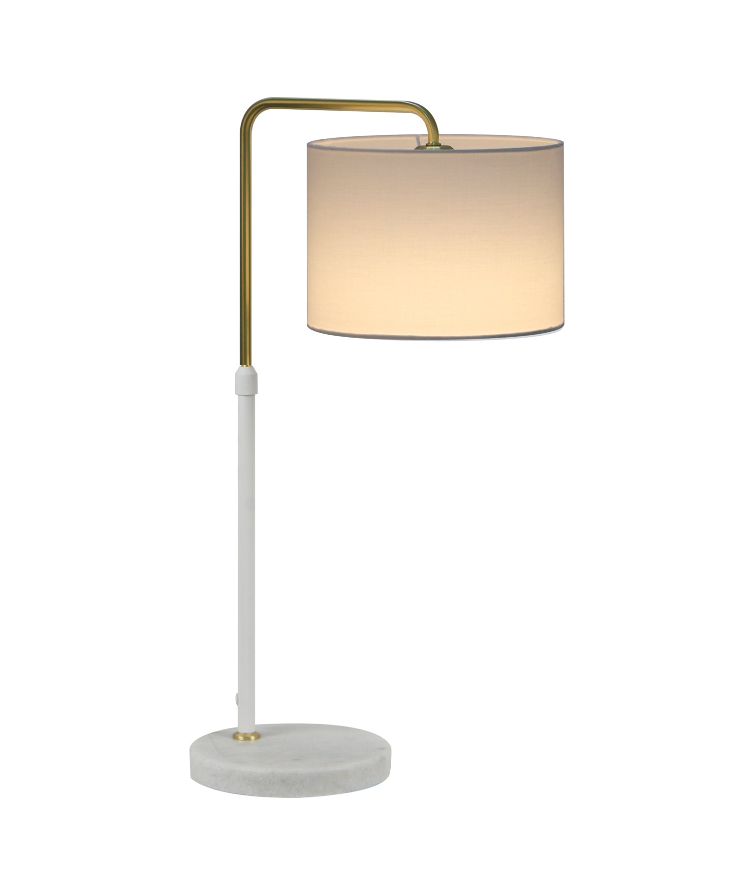 Modern Drum Shade with Marble Base Height Adjustable Table Lamps