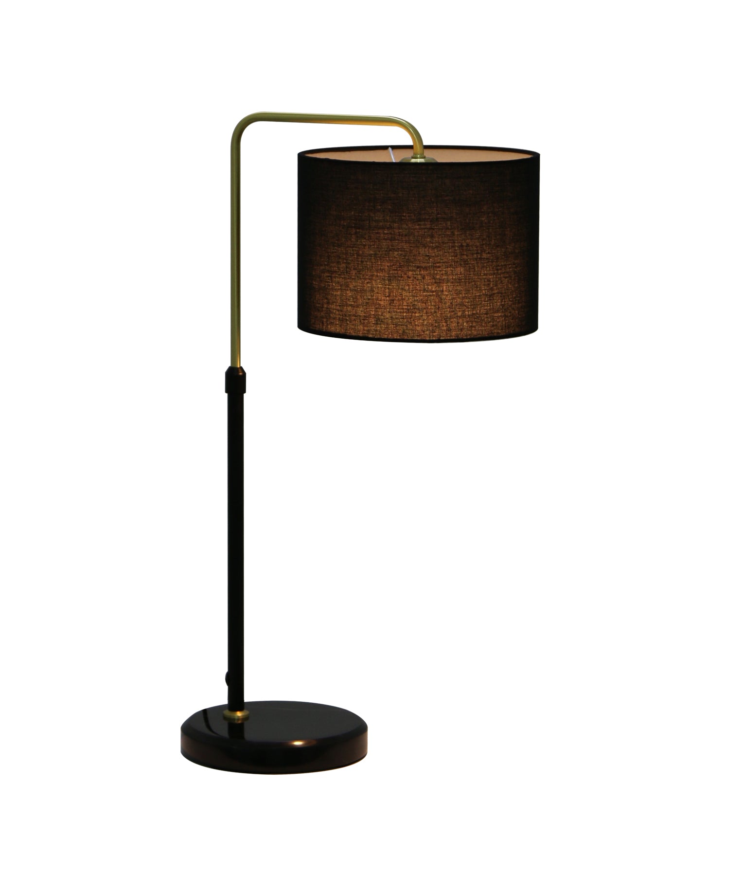 Modern Drum Shade with Marble Base Height Adjustable Table Lamps
