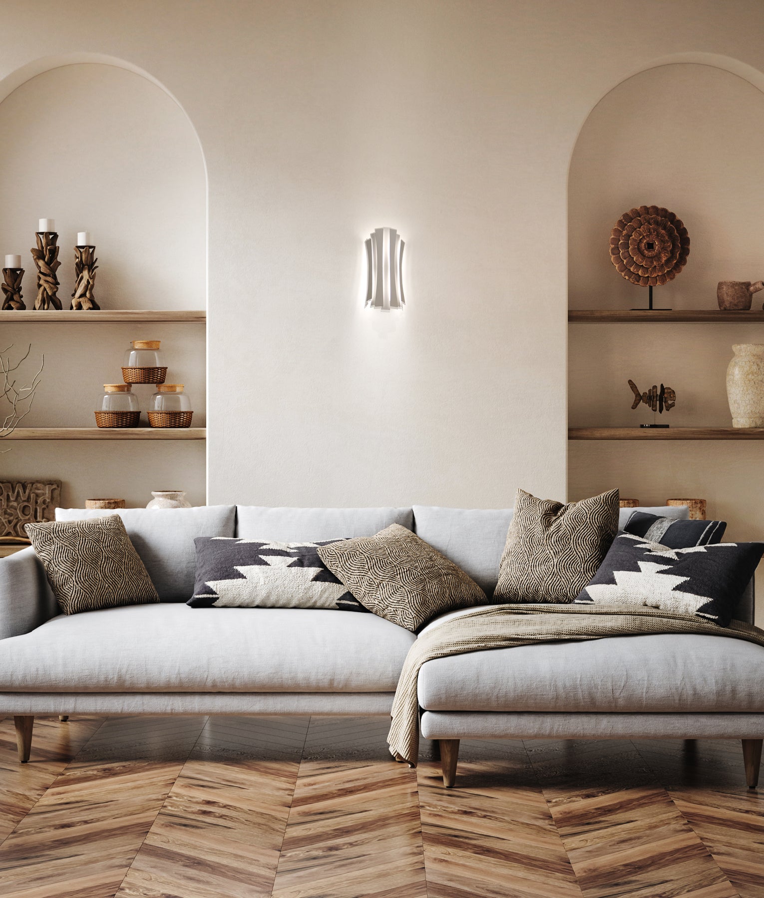 Interior LED Tri-CCT Curved Dimmable Wall Light