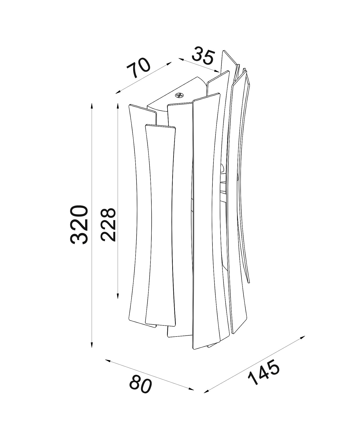 Interior LED Tri-CCT Curved Dimmable Wall Light