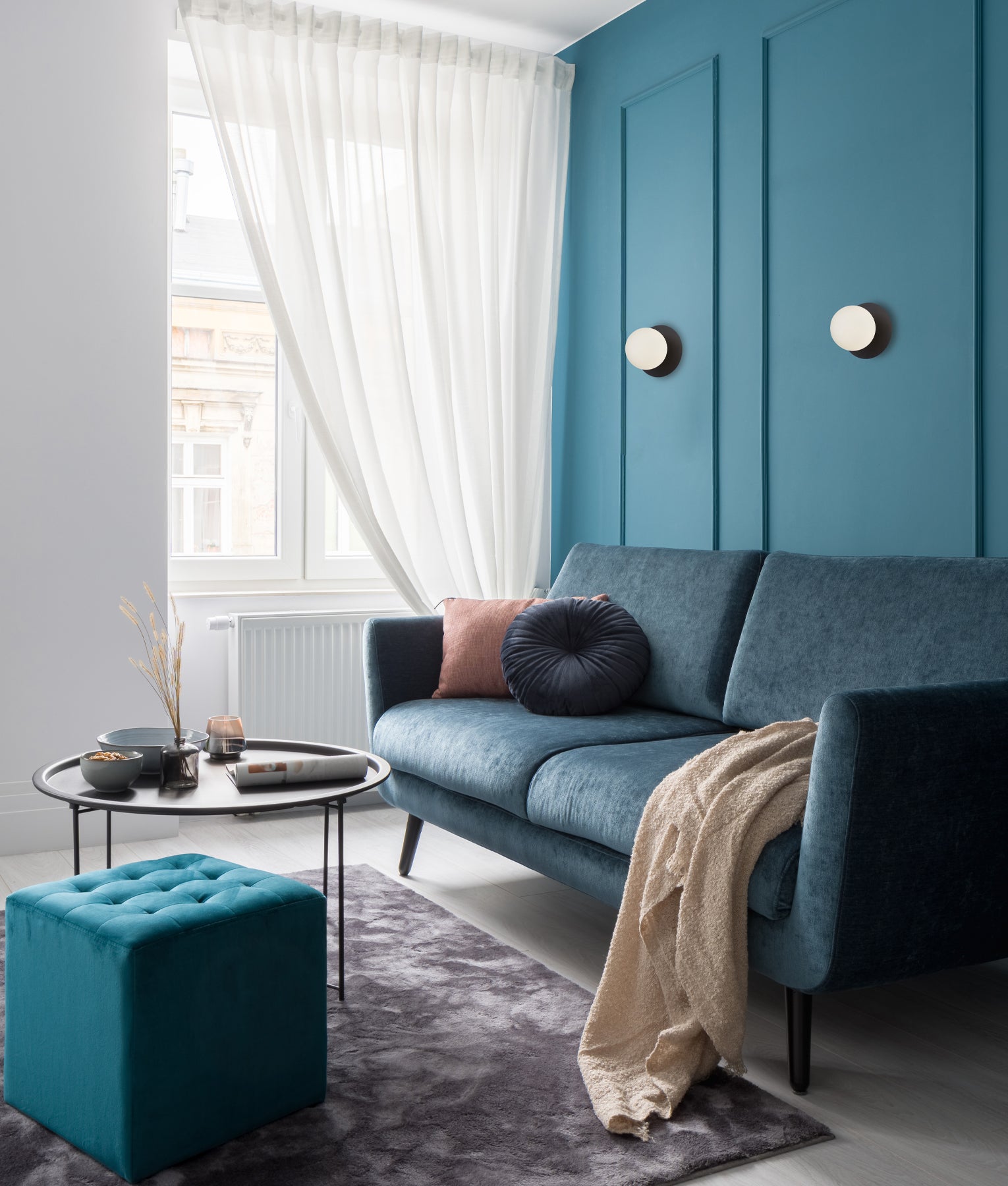 Interior Round Opal Diffuser Round Base Wall Lights