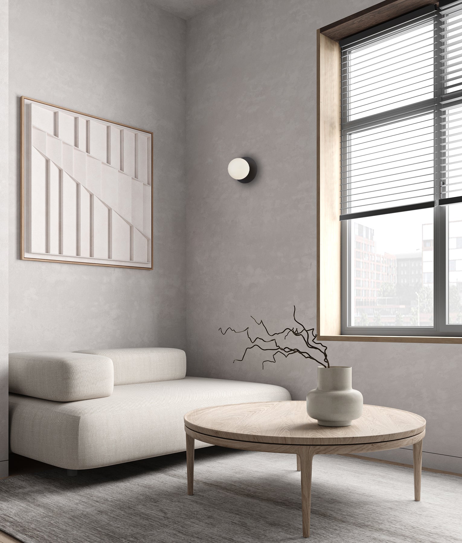 Interior Round Opal Diffuser Round Base Wall Lights