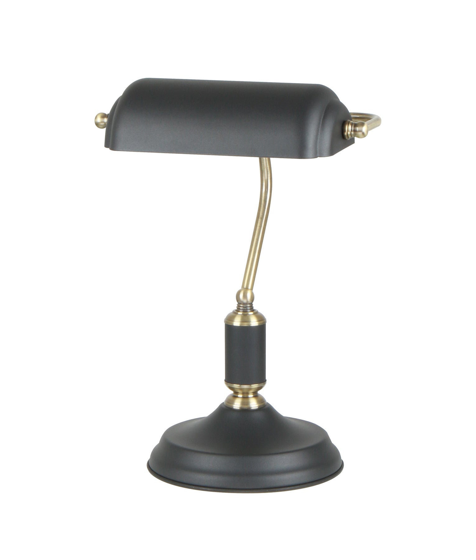 Interior Banker Lamps with Antique Brass Highlight