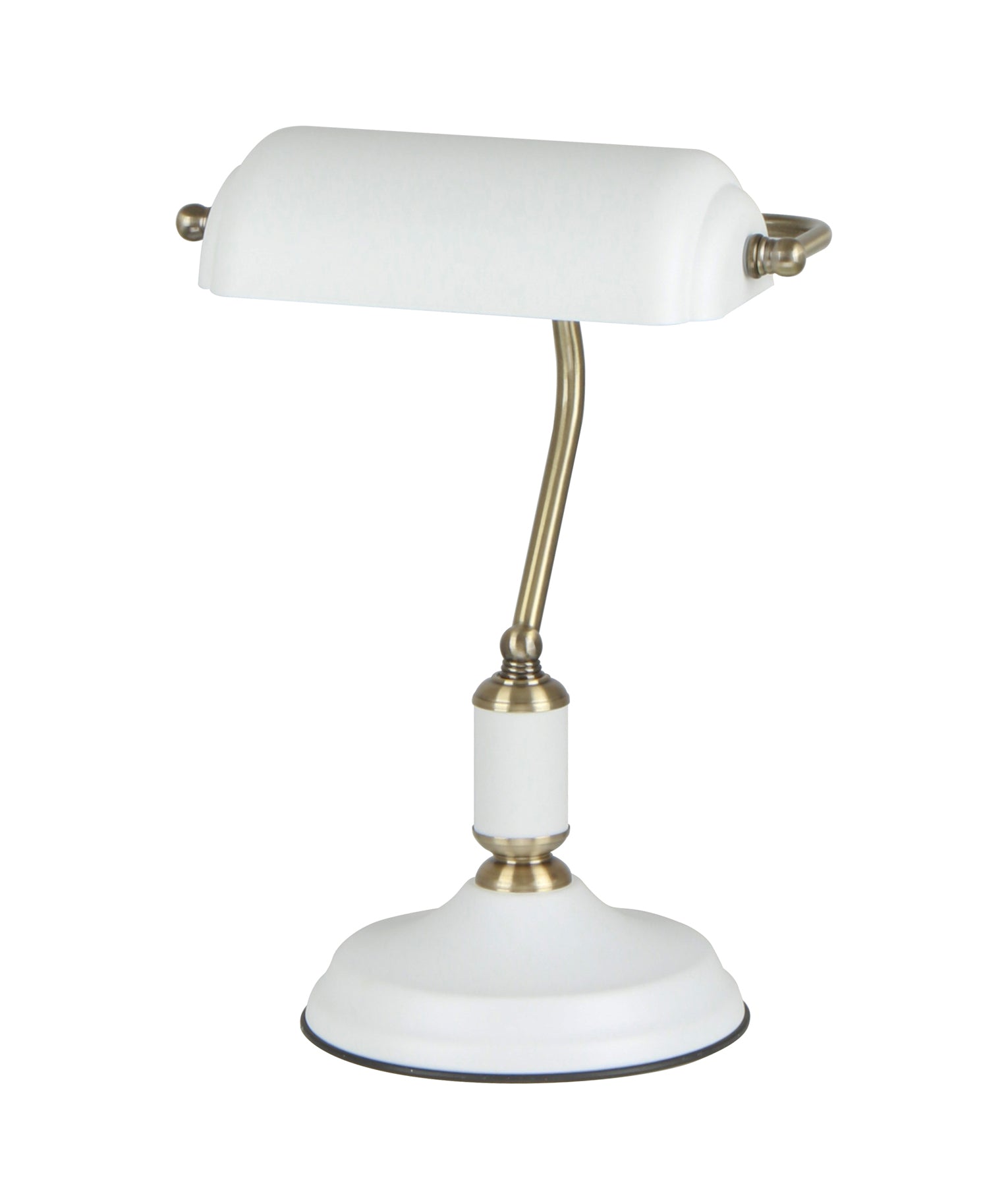 Interior Banker Lamps with Antique Brass Highlight