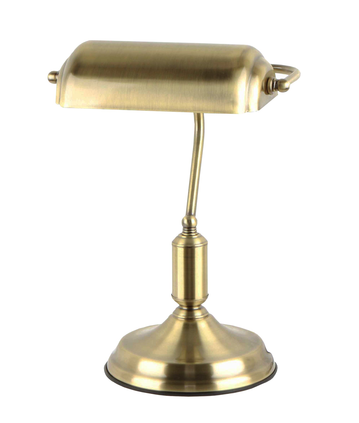 Interior Banker Lamps with Antique Brass Highlight