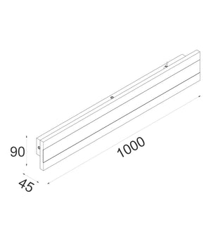 Exterior / Interior LED Tri-CCT Rectangular with Frosted Diffuser Wall Lights (L1000mm) IP65