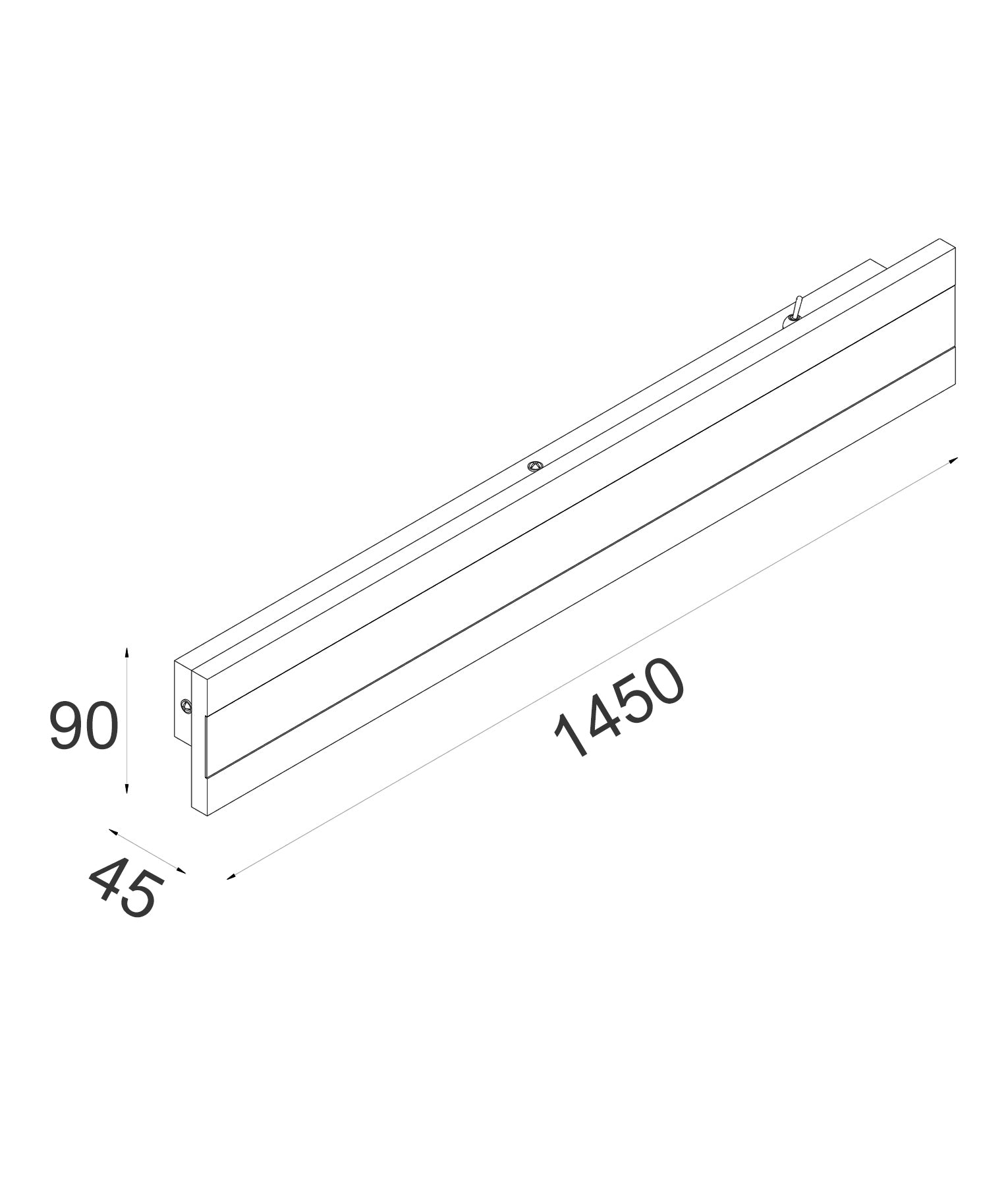 Exterior / Interior LED Tri-CCT Rectangular with Frosted Diffuser Wall Lights (L1450mm) IP65