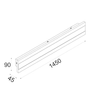 Exterior / Interior LED Tri-CCT Rectangular with Frosted Diffuser Wall Lights (L1450mm) IP65