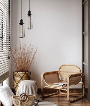 Industrial Modern Black Tubular Bird Cage Pendant Light