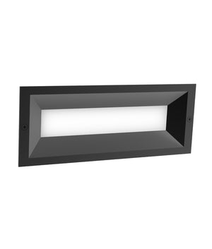 Exterior LED Tri-CCT Recessed Rectangular Frosted Diffuser Wall / Brick Lights IP65