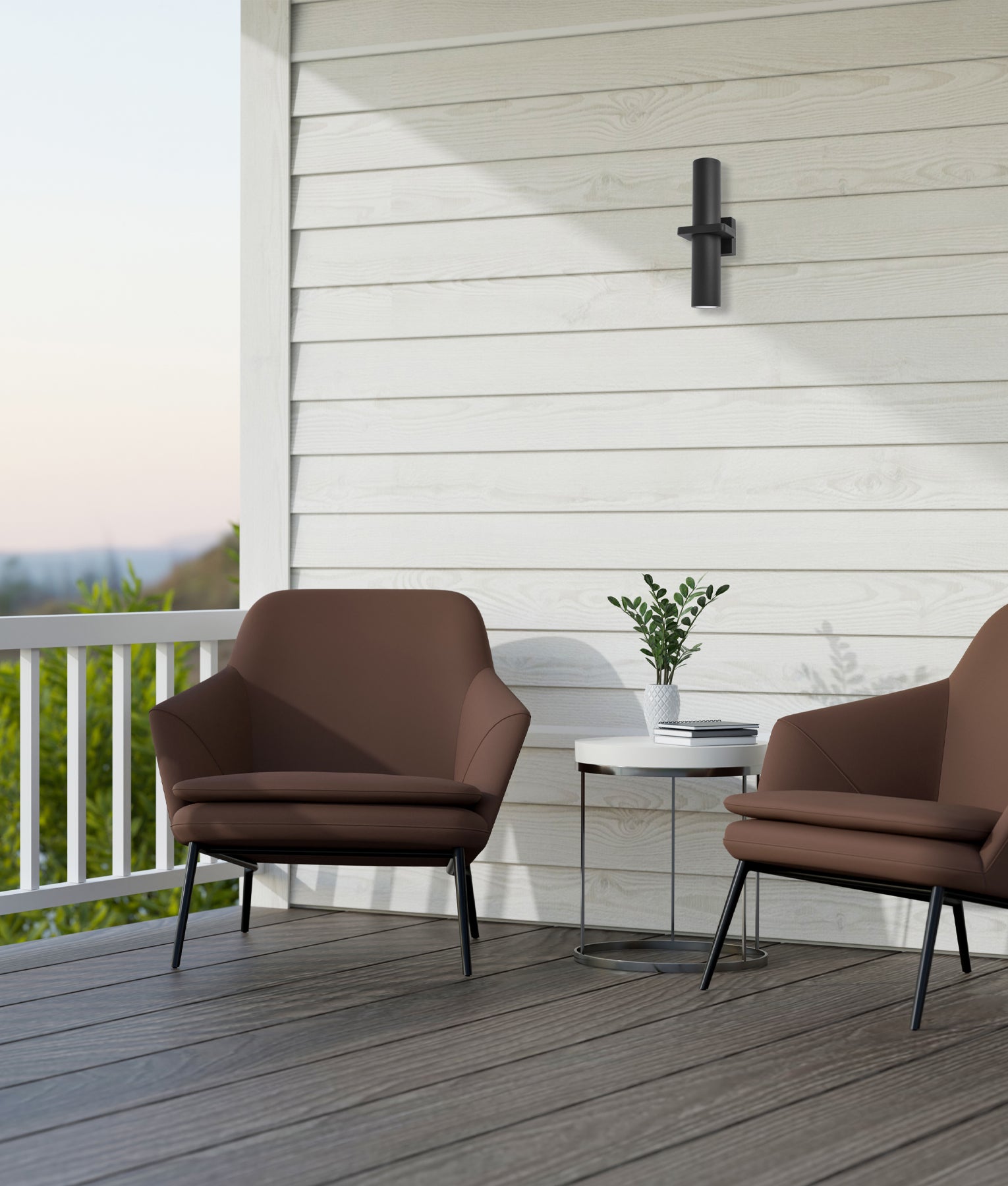 Exterior GU10 Black Up/Down Single Pillar Spot Light IP65