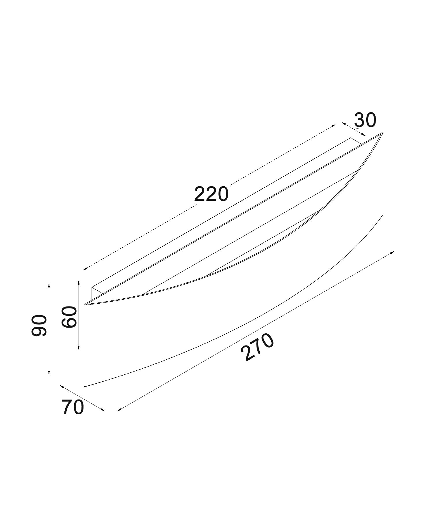 Interior LED Tri-CCT Curved Up/Down Dimmable Wall Light