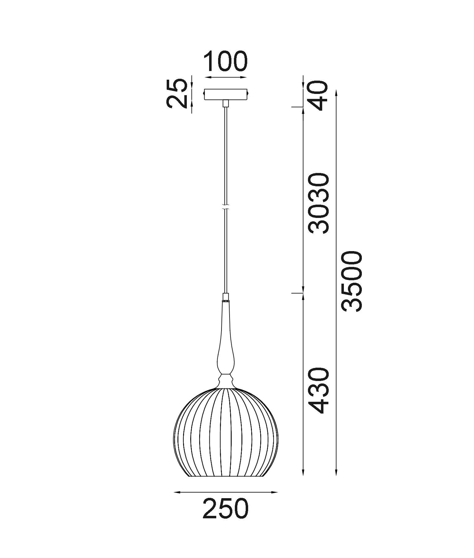 Interior Frosted Wine Glass Ribbed Black Highlight Pendant Lights