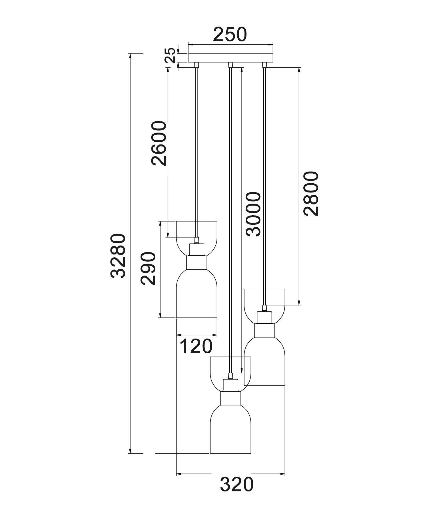 Modern Ellipse Smokey Black Mirror Finish / Opal Glass Round Base Multiple Pendant Lights