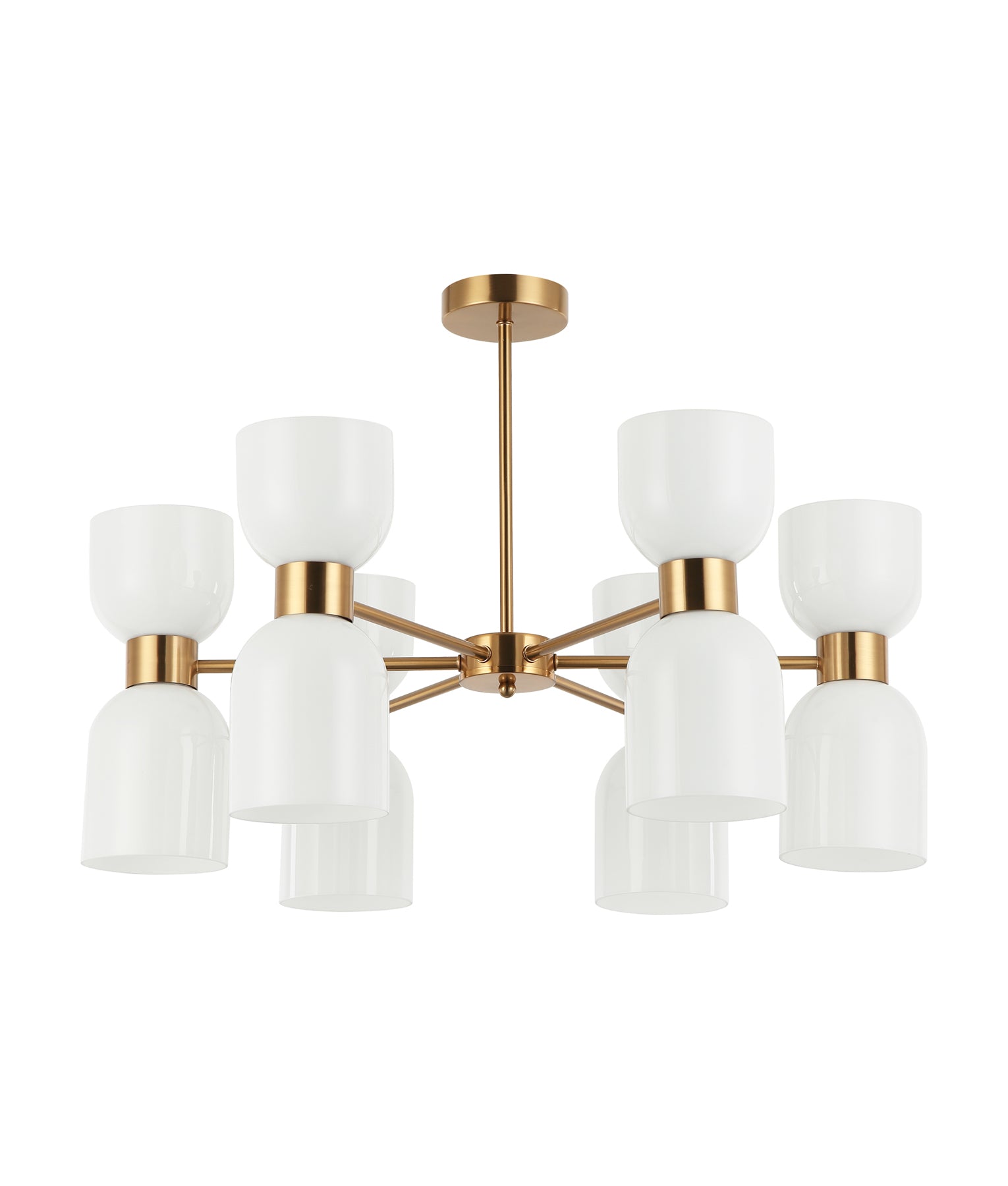 Modern Ellipse Smokey Black Mirror Finish / Opal Glass Pendant Lights