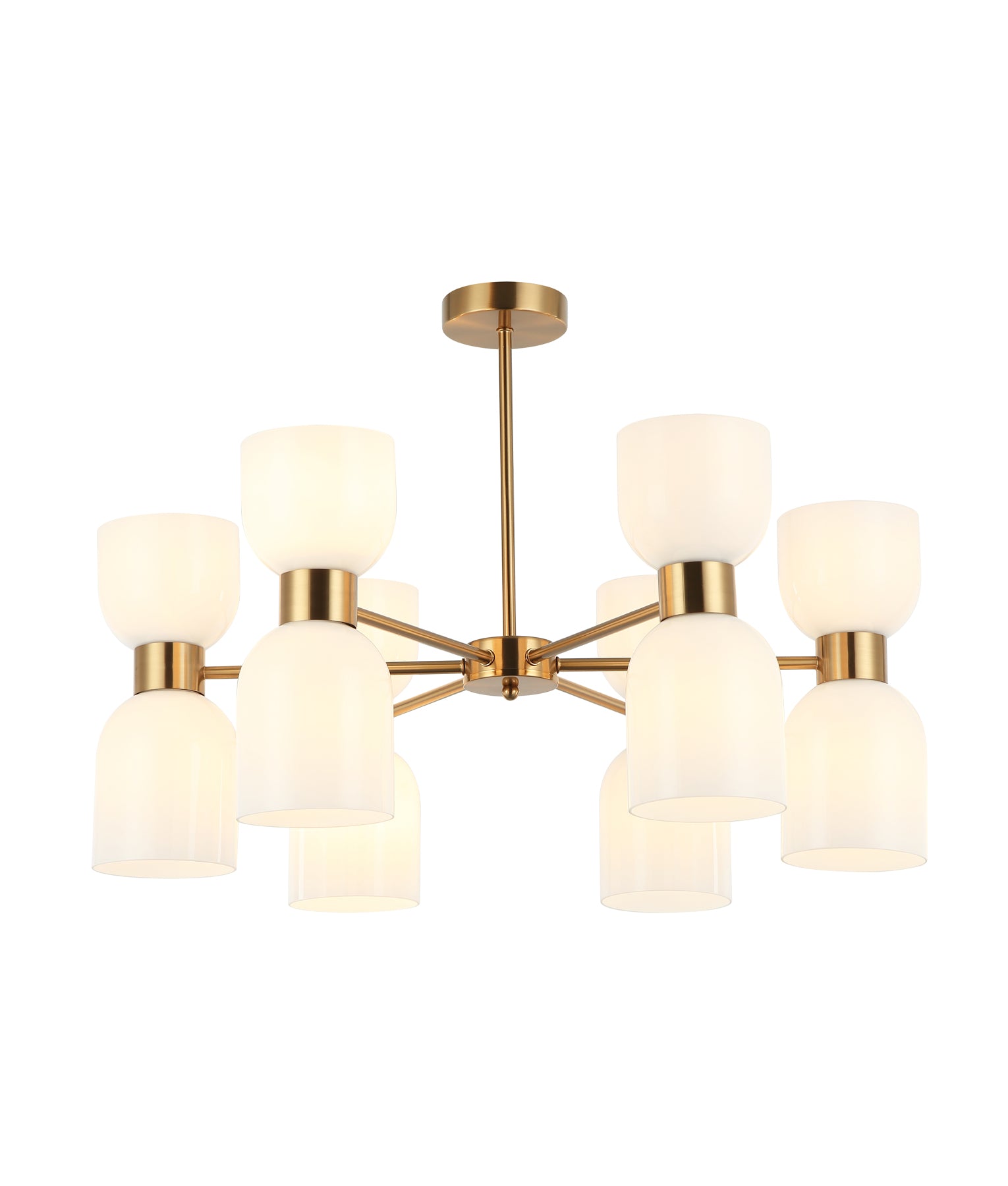 Modern Ellipse Smokey Black Mirror Finish / Opal Glass Pendant Lights