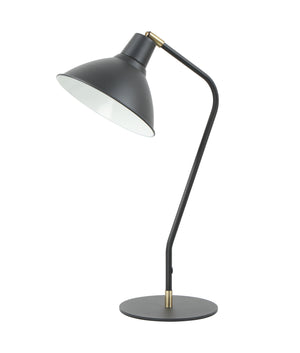 Modern Cone Shade with Antique Brass Highlight Table Lamps