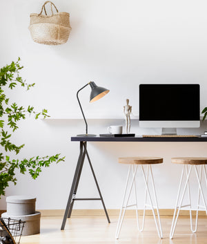 Modern Cone Shade with Antique Brass Highlight Table Lamps