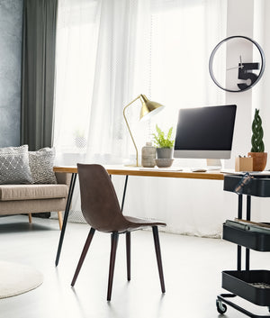 Modern Cone Shade with Antique Brass Highlight Table Lamps