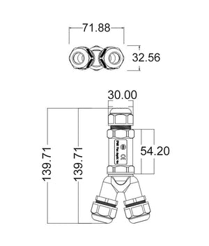 Waterproof 3 Way Y Shape Connector IP68