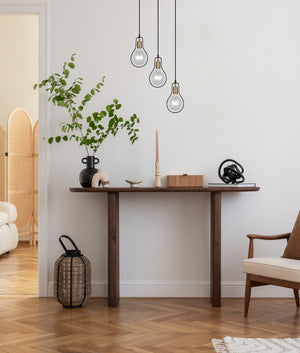 Modern Interior Black Wire Pear Shape Pendant Light
