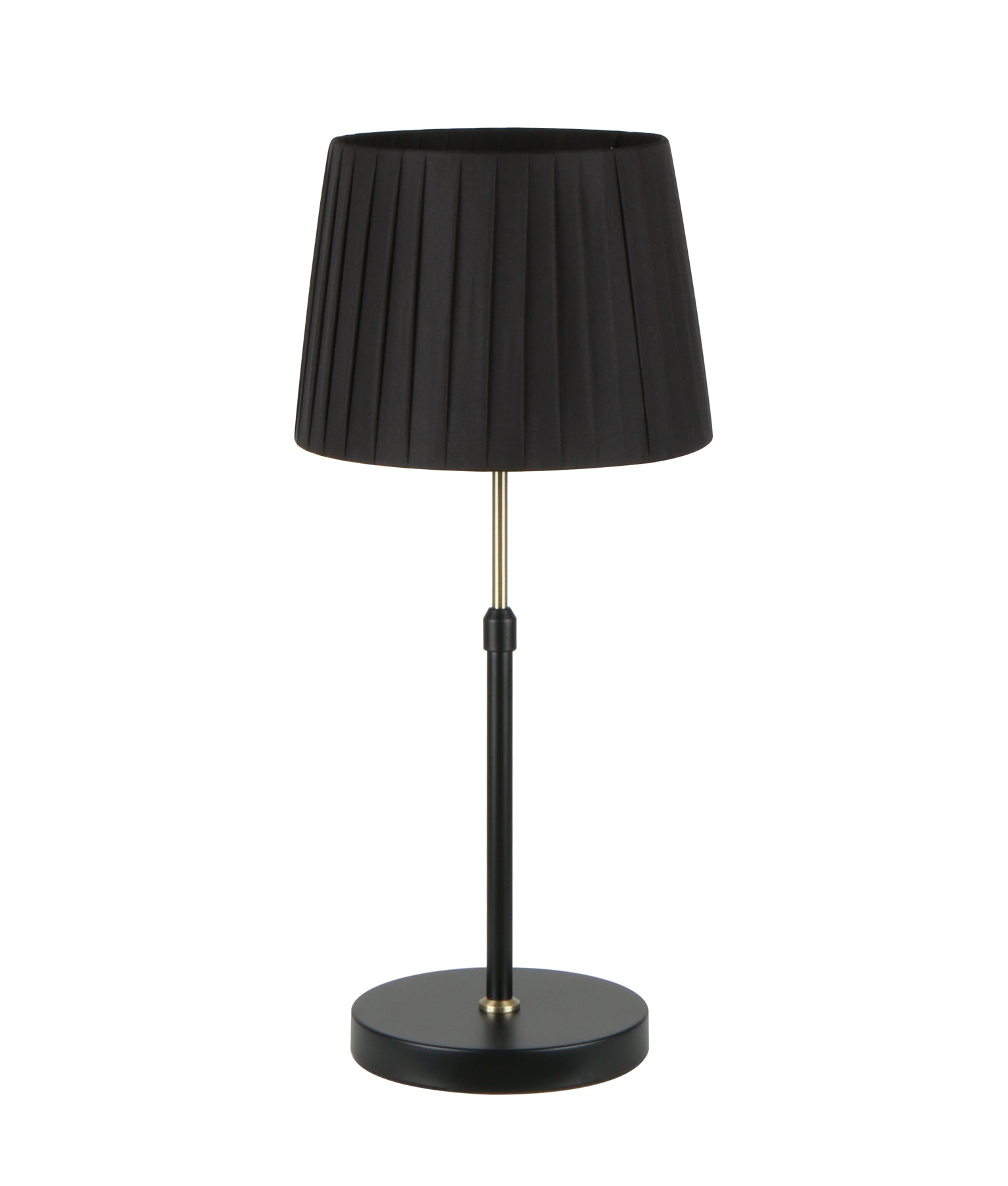 Modern Slanted Pleated Shade Adjustable Height Rod Table Lamps