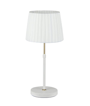 Modern Slanted Pleated Shade Adjustable Height Rod Table Lamps