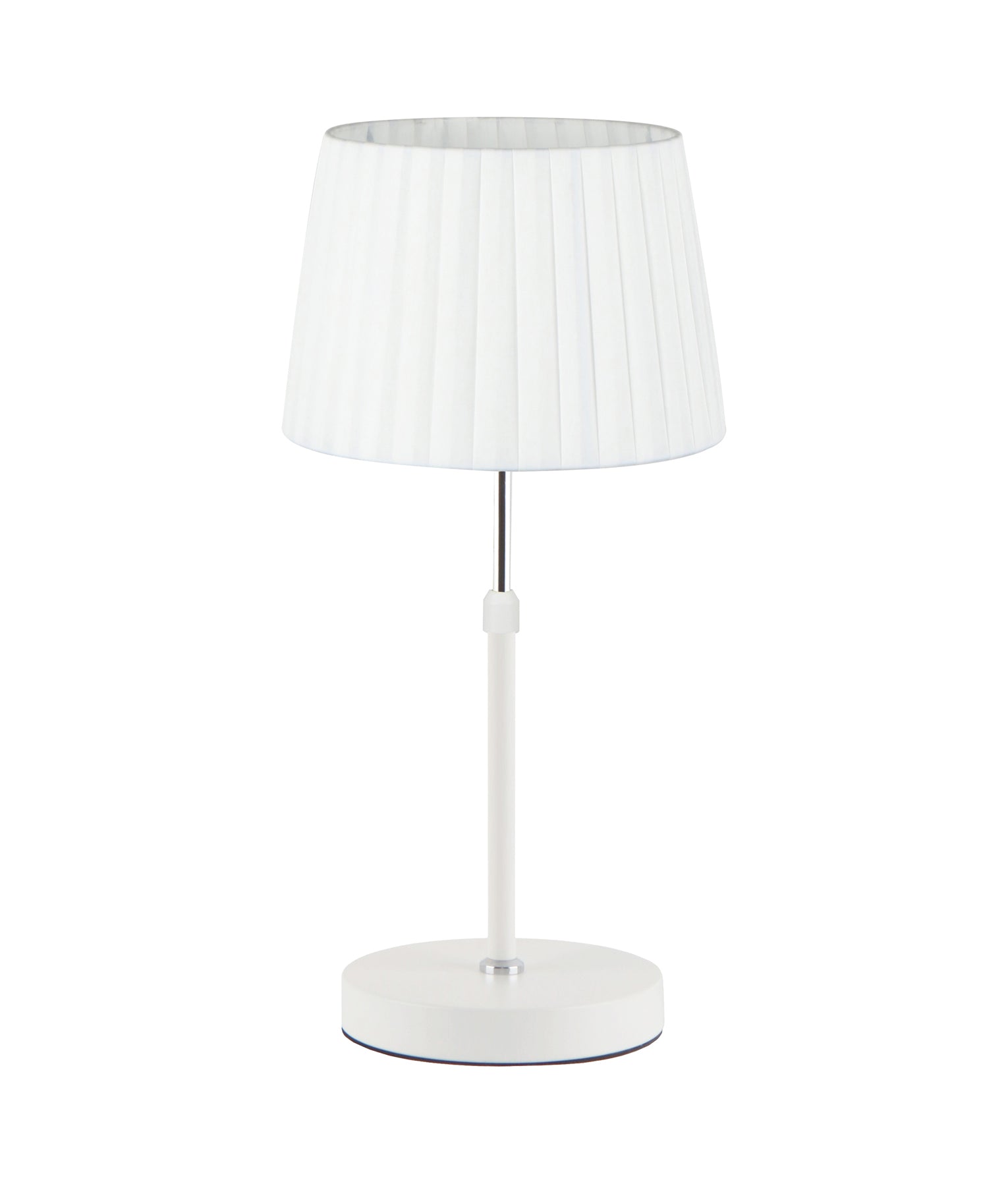 Modern Slanted Pleated Shade Adjustable Height Rod Table Lamps