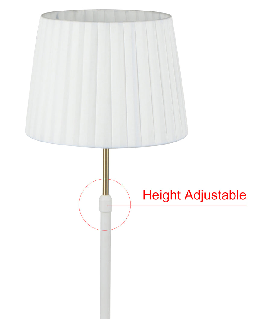 Modern Slanted Pleated Shade Adjustable Height Rod Floor Lamps