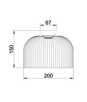 D.I.Y. Dome Ribbed Glass Batten Fix Ceiling Lights
