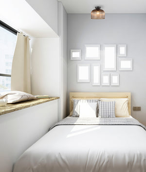 D.I.Y. Dome Ribbed Glass Batten Fix Ceiling Lights