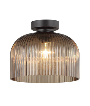 D.I.Y. Dome Ribbed Glass Batten Fix Ceiling Lights