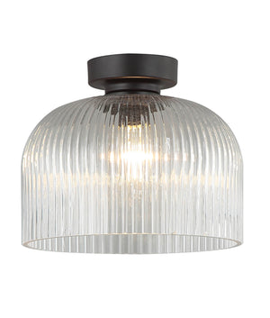 D.I.Y. Dome Ribbed Glass Batten Fix Ceiling Lights