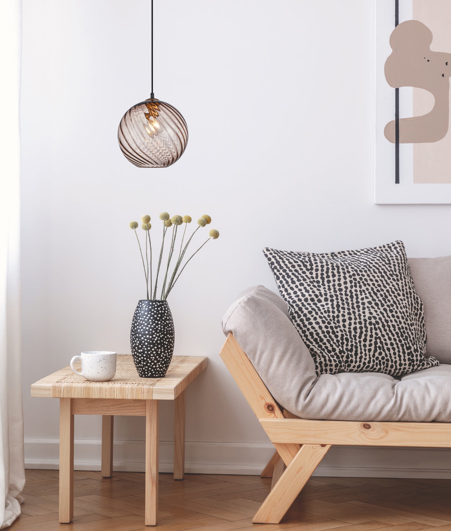 Interior Wine Glass Shade Wavy Finish Round Glass Pendant Lights