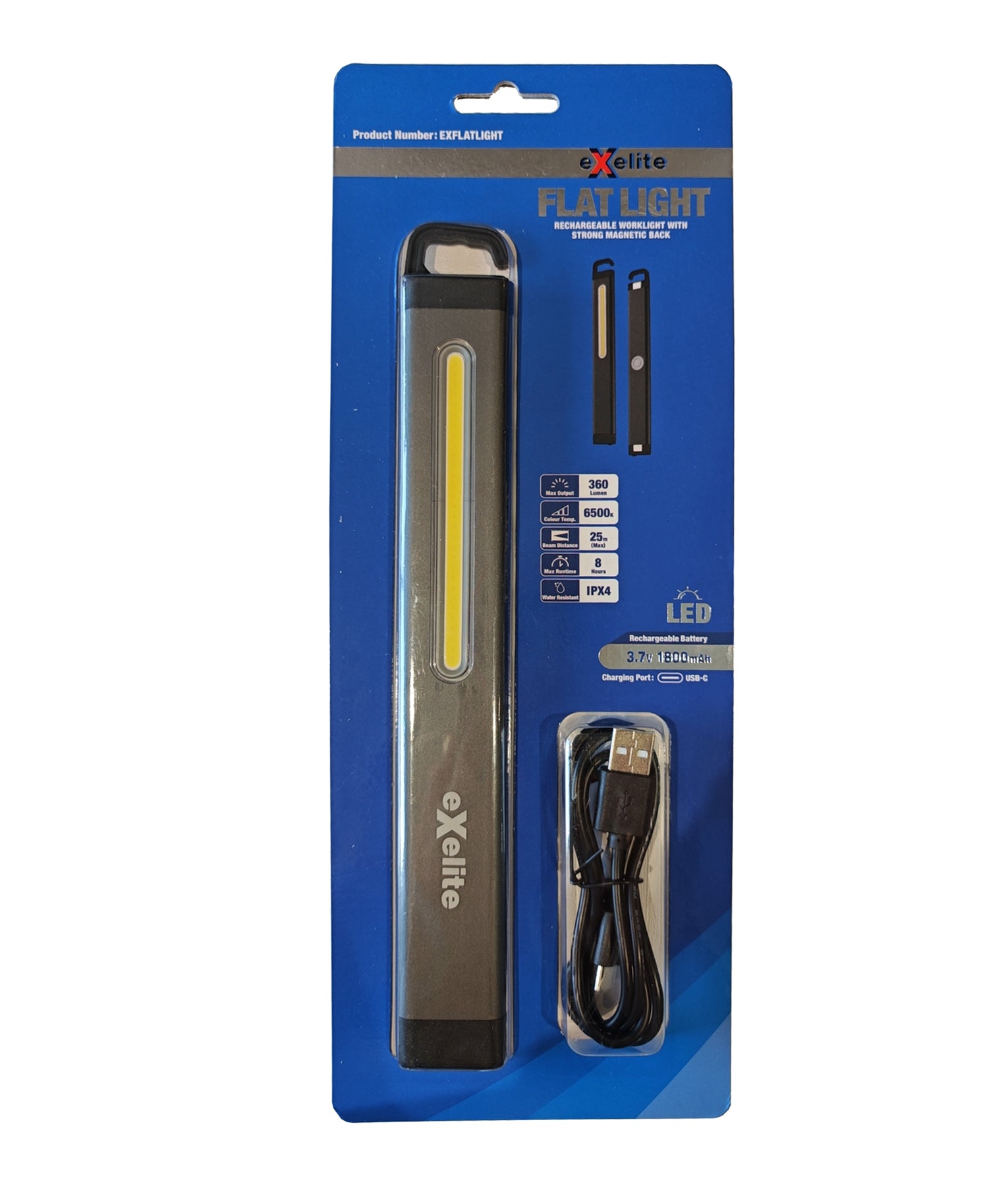 Rechargeable Worklight with Strong Magnetic Back