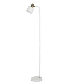 Modern Cylinder Iron Shade with Antique Brass Highlight Floor Lamps