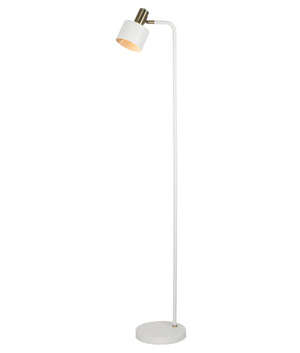 Modern Cylinder Iron Shade with Antique Brass Highlight Floor Lamps