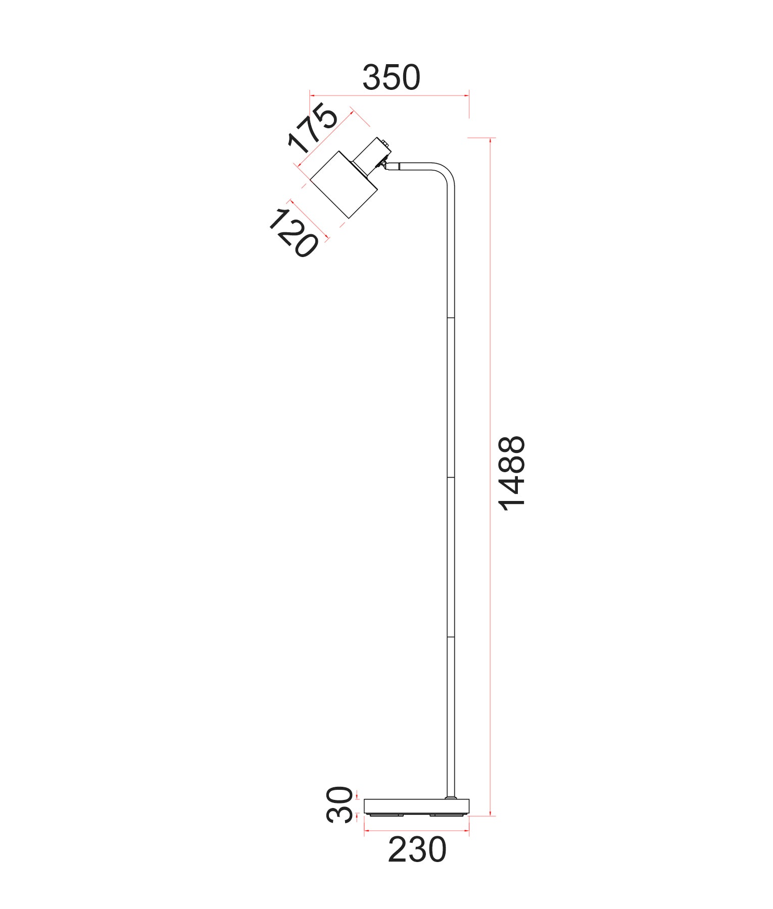 Modern Cylinder Iron Shade with Antique Brass Highlight Floor Lamps