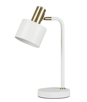Modern Cylinder Iron Shade with Antique Brass Highlight Table Lamps