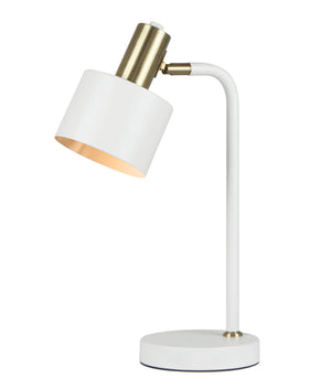 Modern Cylinder Iron Shade with Antique Brass Highlight Table Lamps