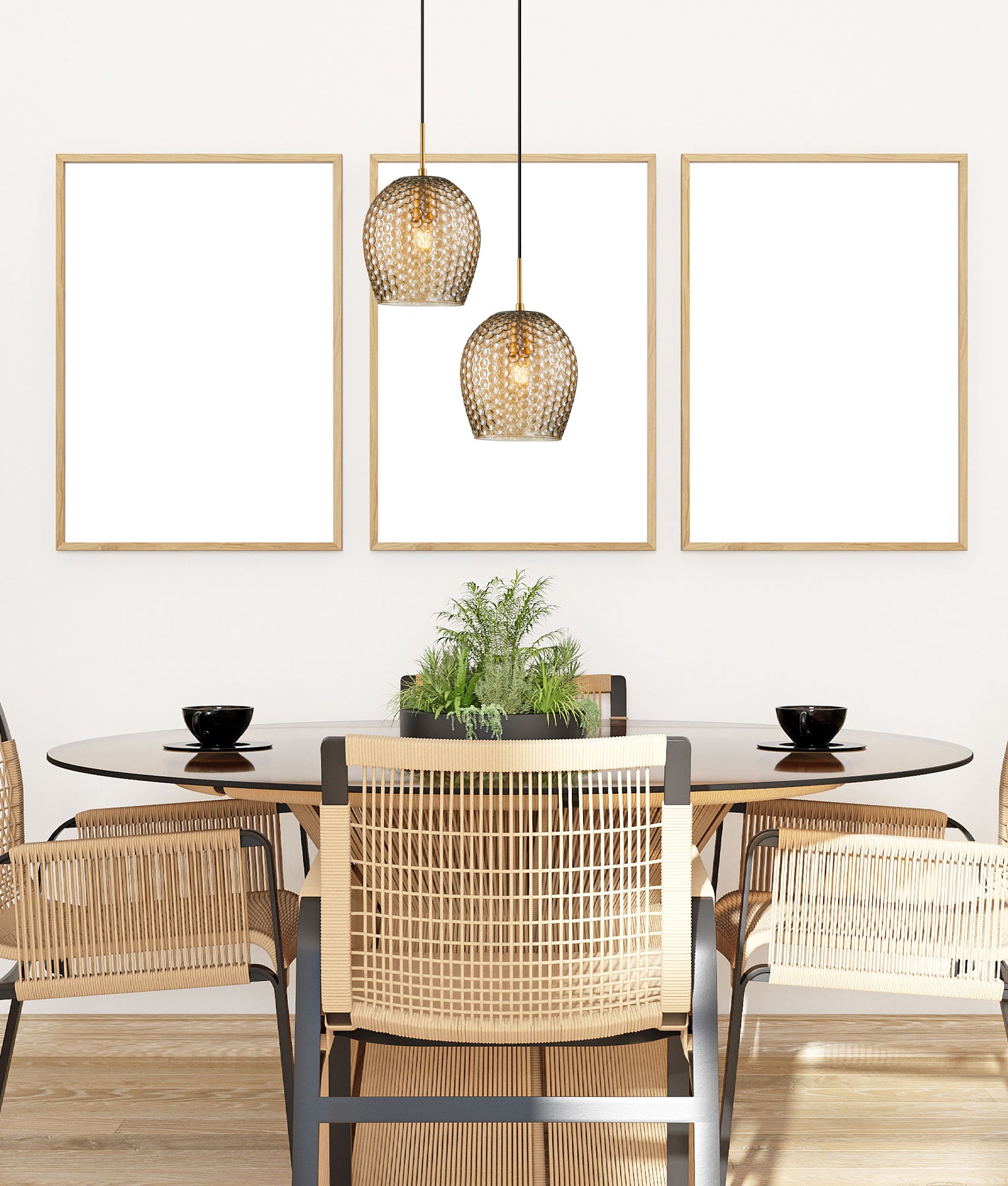 Modern Wine Glass Shape Dimpled Pendant Lights