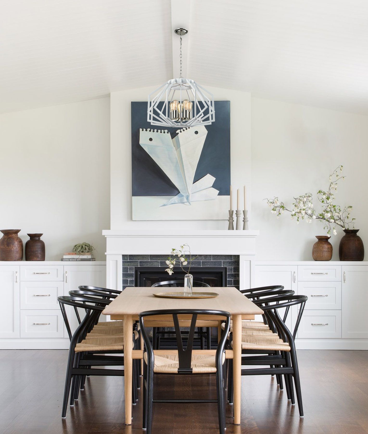 Industrial Rustic Wide Angular Cage Pendant Lights