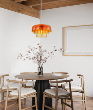 Designed Modern Interior Triple Dome Glass with Brass Highlight Pendant Lights