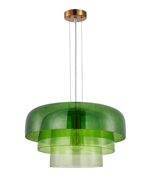 Designed Modern Interior Triple Dome Glass with Brass Highlight Pendant Lights