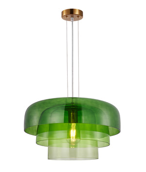 Designed Modern Interior Triple Dome Glass with Brass Highlight Pendant Lights