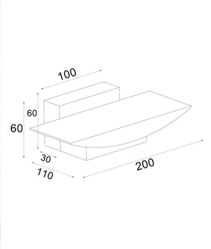 Interior LED Tri-CCT Curved Up/Down Dimmable Wall Light