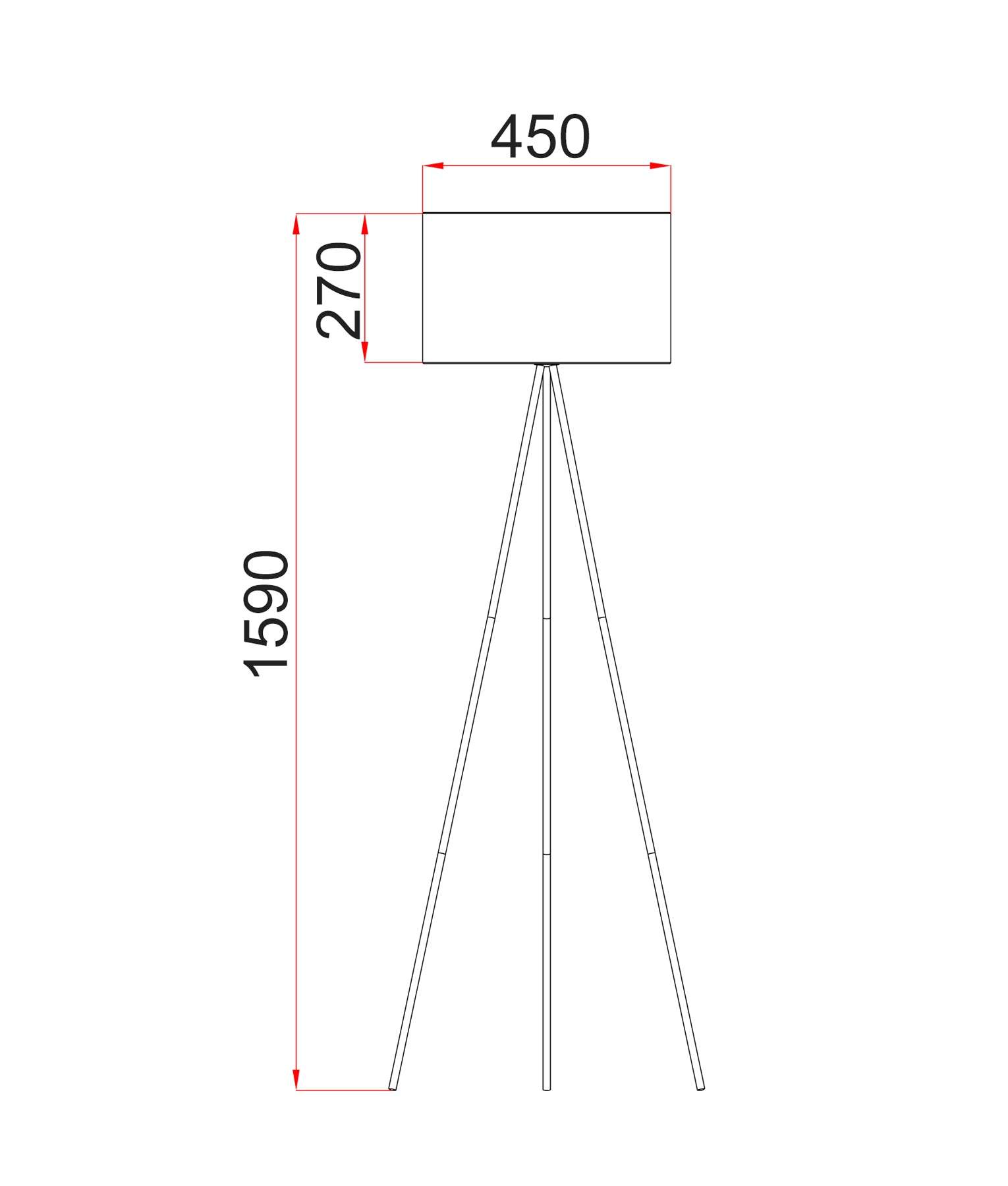 Modern Drum Shade with Antique Brass Tripod Floor Lamps