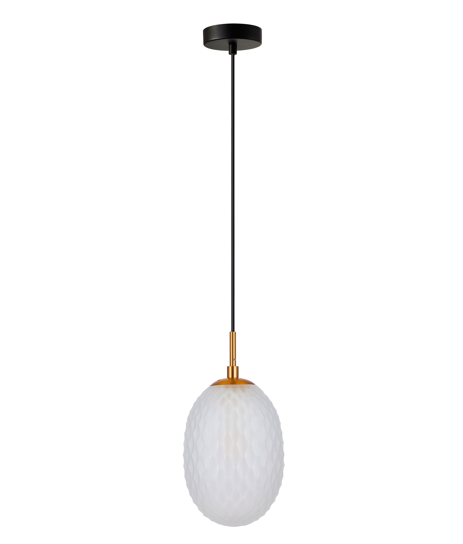 Interior Ellipse Glass Segmented with Brass Highlight Enclosed Pendant Lights